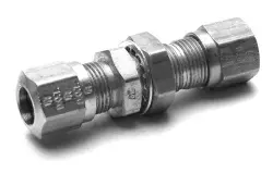 1/4 BRASS DOT AIR BRAKE BULKHEAD UNION FOR NYLON TUBING